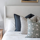 Sabine Floral Block Printed Pillow Cover | Green