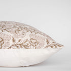 Magnolia Floral Block Printed Pillow Cover | Burgundy, Mustard