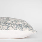 Chloe Floral Block Printed Pillow Cover | Blue | Lumbar