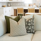 Auburn Floral Block Printed Pillow Cover | Brown
