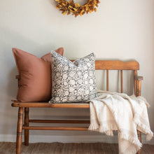 Burgos Floral Block Printed Pillow Cover | Black