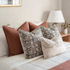 Burgos Floral Block Printed Pillow Cover | Black