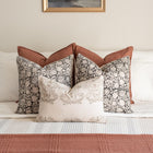 Burgos Floral Block Printed Pillow Cover | Black