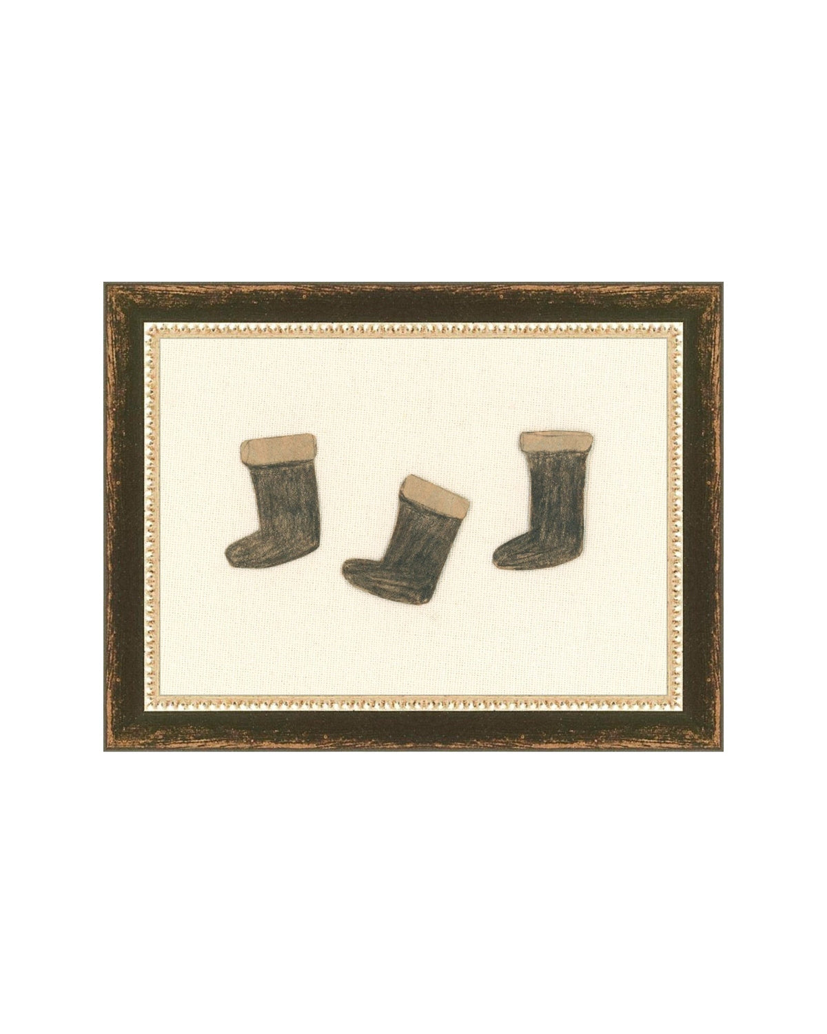 Holiday Stockings minimal Christmas art print, view 3