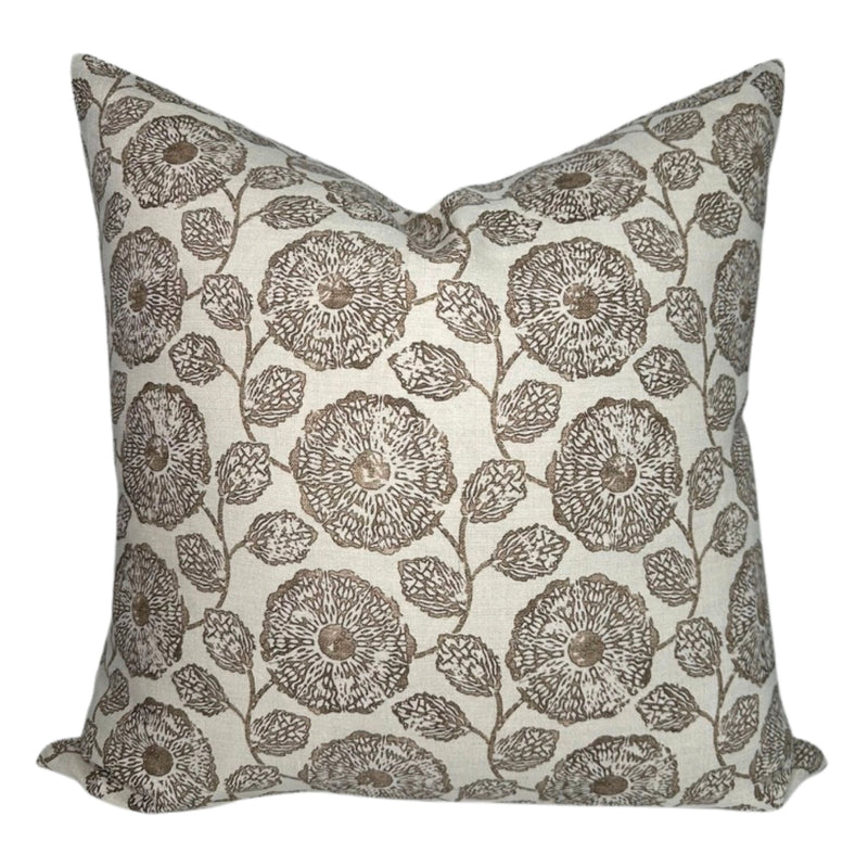 Freedia Pillow Cover in Sepia, Susan Connor Textiles
