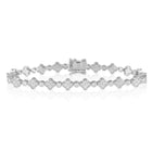 Close-up of gold plated tennis bracelet with CZ detailing