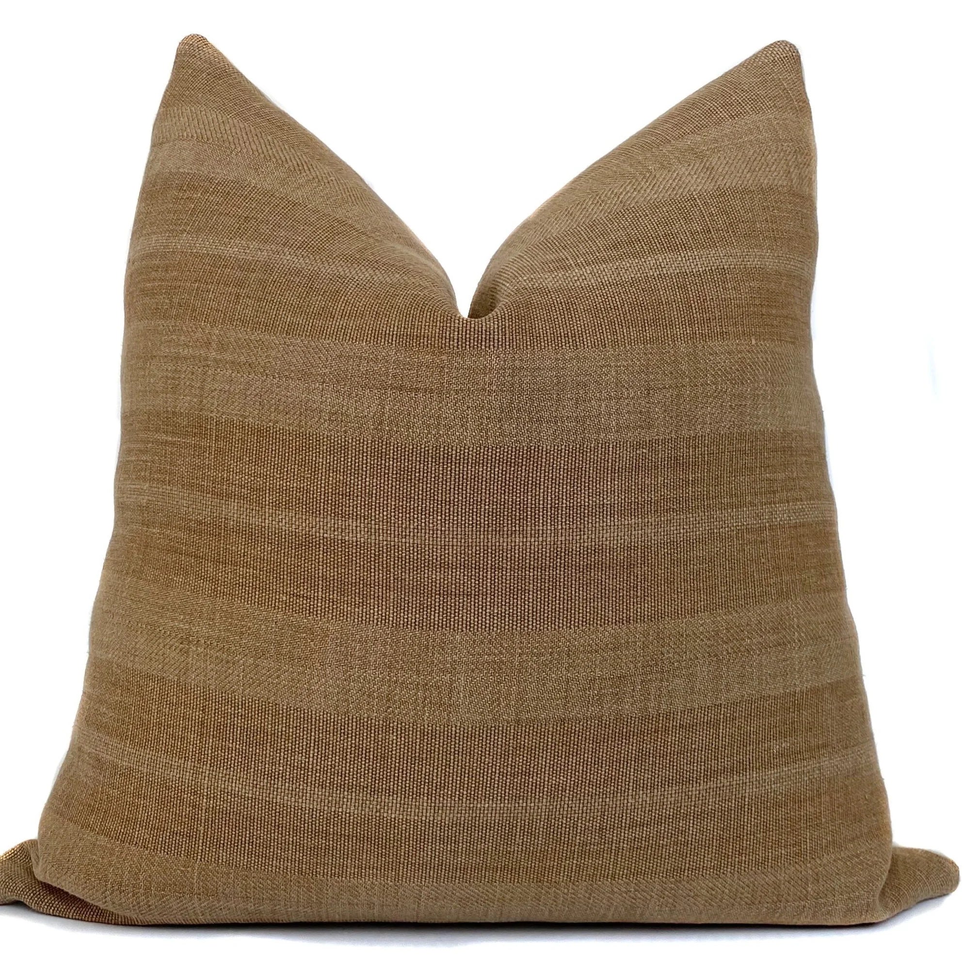 Dylan Designer Pillow Cover | Rust Heavyweight Linen
