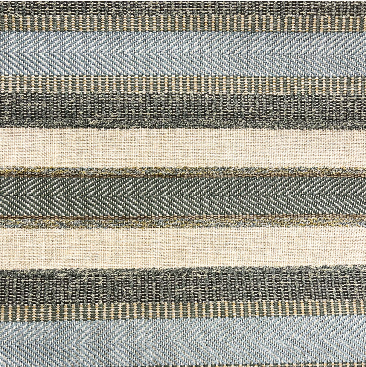 Alden Striped Aqua Woven Herringbone Pillow Cover – view 4