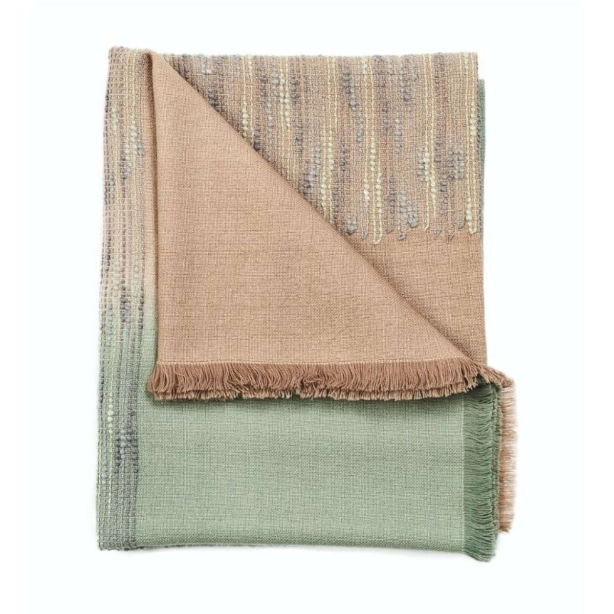 Salvia green brown merino ombre handloom throw – One Affirmation