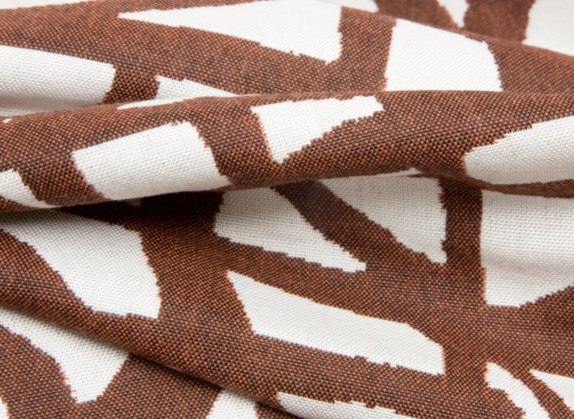 Ready to Ship, 22x22 Ecriture Pillow Cover in Rust, Holly Hunt Textiles