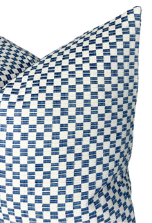 Ready to Ship, 20x20, Elkhart Woven Pillow Cover in Blue, F Schumacher Textiles