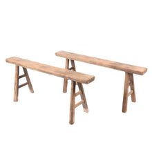 Skinny Elm Wood Bench vintage Chinese design