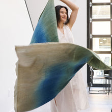 Lake Moss handwoven merino throw blanket in blue green – One Affirmation