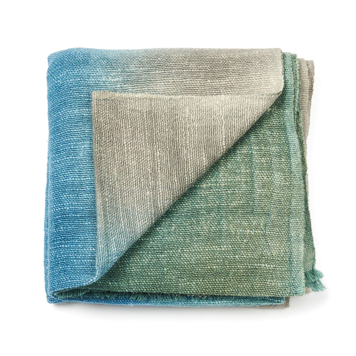 Lake Moss handwoven merino throw blanket in blue green – One Affirmation