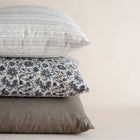 European-inspired floral pillow set featuring the Faye stripe pillow