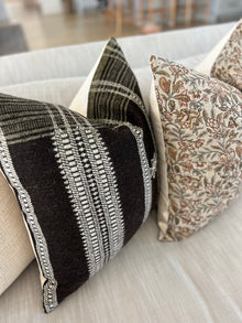 Indian Wool Pillow Cover | Brown + Cream