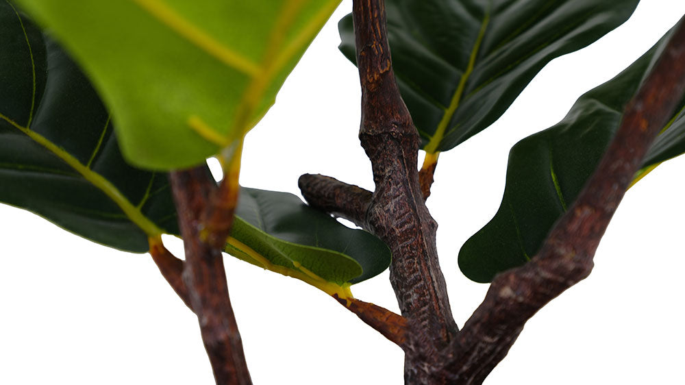 fiddle leaf fig branch artificial Faux Potted Fiddle Leaf Fig Tree, 3 ft