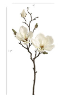 19" Artificial Magnolia Stem White