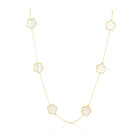 Adeline Clover Necklace with gold chain and mother-of-pearl pendant