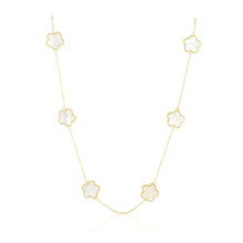 Adeline Clover Necklace with gold chain and mother-of-pearl pendant
