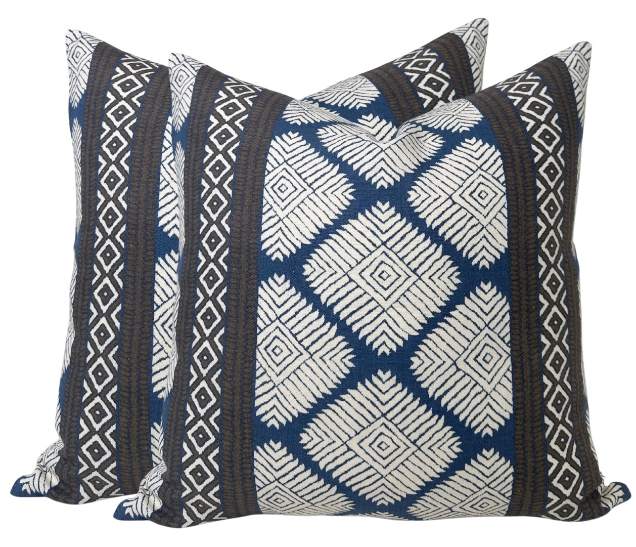 Austin Pillow Cover in Brown + Navy