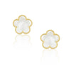 Adeline Clover Earrings with gold and mother-of-pearl design
