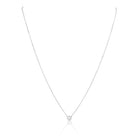 Close-up of Christie CZ Necklace in silver with CZ pendant