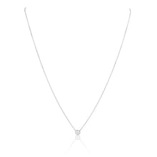 Close-up of Christie CZ Necklace in silver with CZ pendant