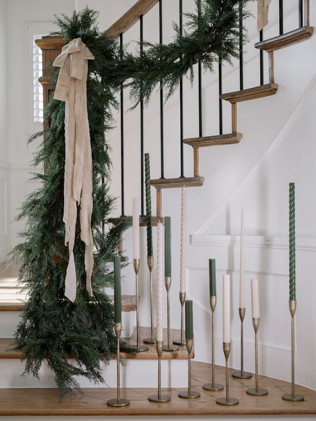 Indoor faux cedar garland with natural look