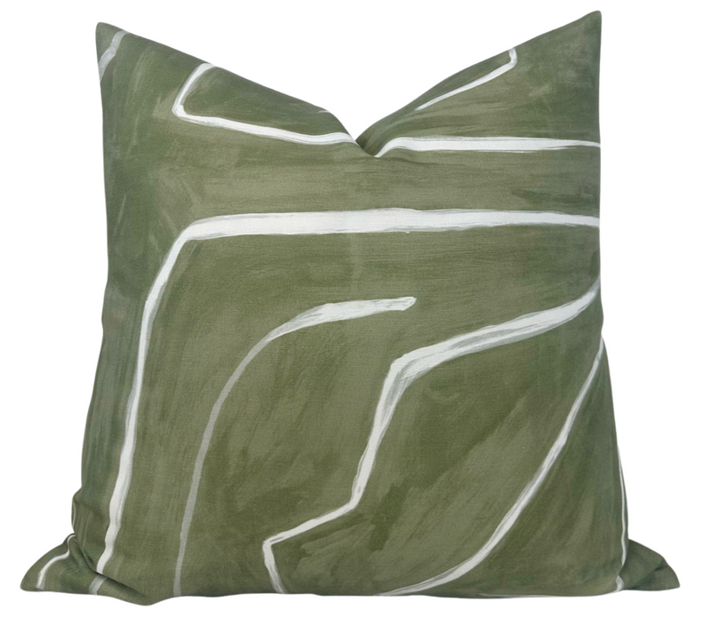 Ready to Ship, 20x20, Graffito Pillow Cover in Fern Green