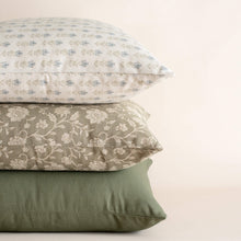 Green and neutral pillow set featuring the Esme sage floral pillow