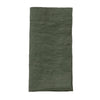 Stack of grey green linen napkins folded neatly