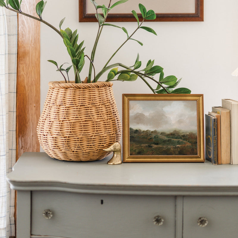 Wandering Trails by Anee Shah framed canvas art styled in a home interior