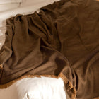Hay Brown plush twill merino handwoven throw – One Affirmation