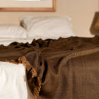 Hay Brown plush twill merino handwoven throw – One Affirmation