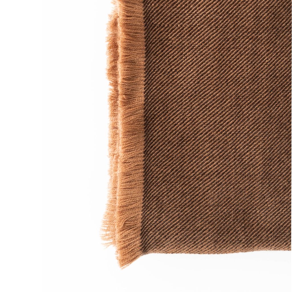 Hay Brown plush twill merino handwoven throw – One Affirmation