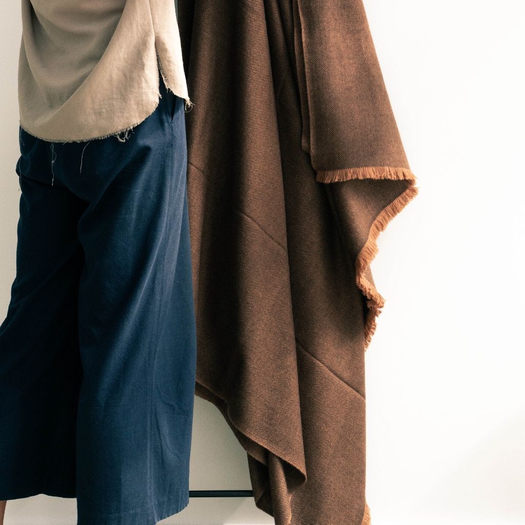 Hay Brown plush twill merino handwoven throw – One Affirmation