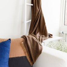 Hay Brown plush twill merino handwoven throw – One Affirmation