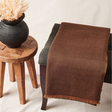 Hay Brown plush twill merino handwoven throw – One Affirmation