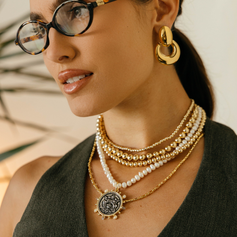 Close-up of Fiona Statement Earring on white background