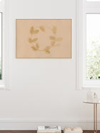 Holiday Watercolor Wreath gold leaf art print, view 3