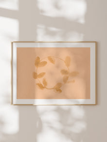Holiday Watercolor Wreath gold leaf art print, view 6