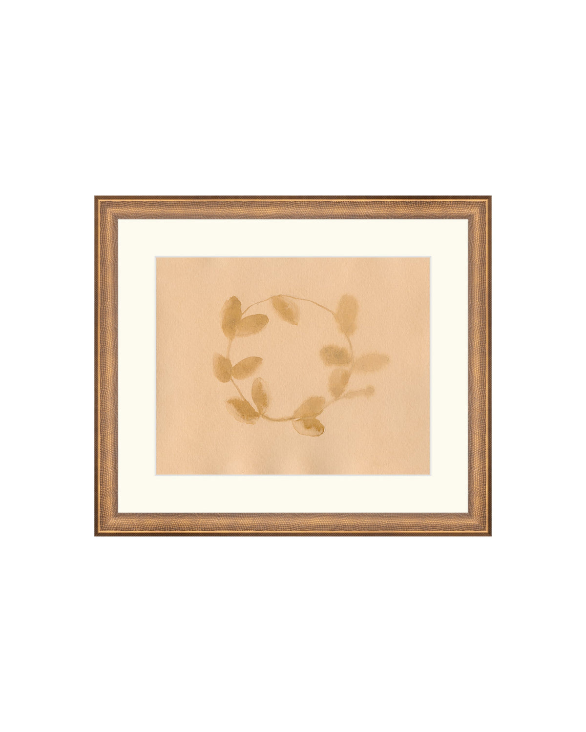 Holiday Watercolor Wreath gold leaf art print