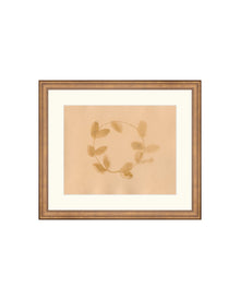 Holiday Watercolor Wreath gold leaf art print