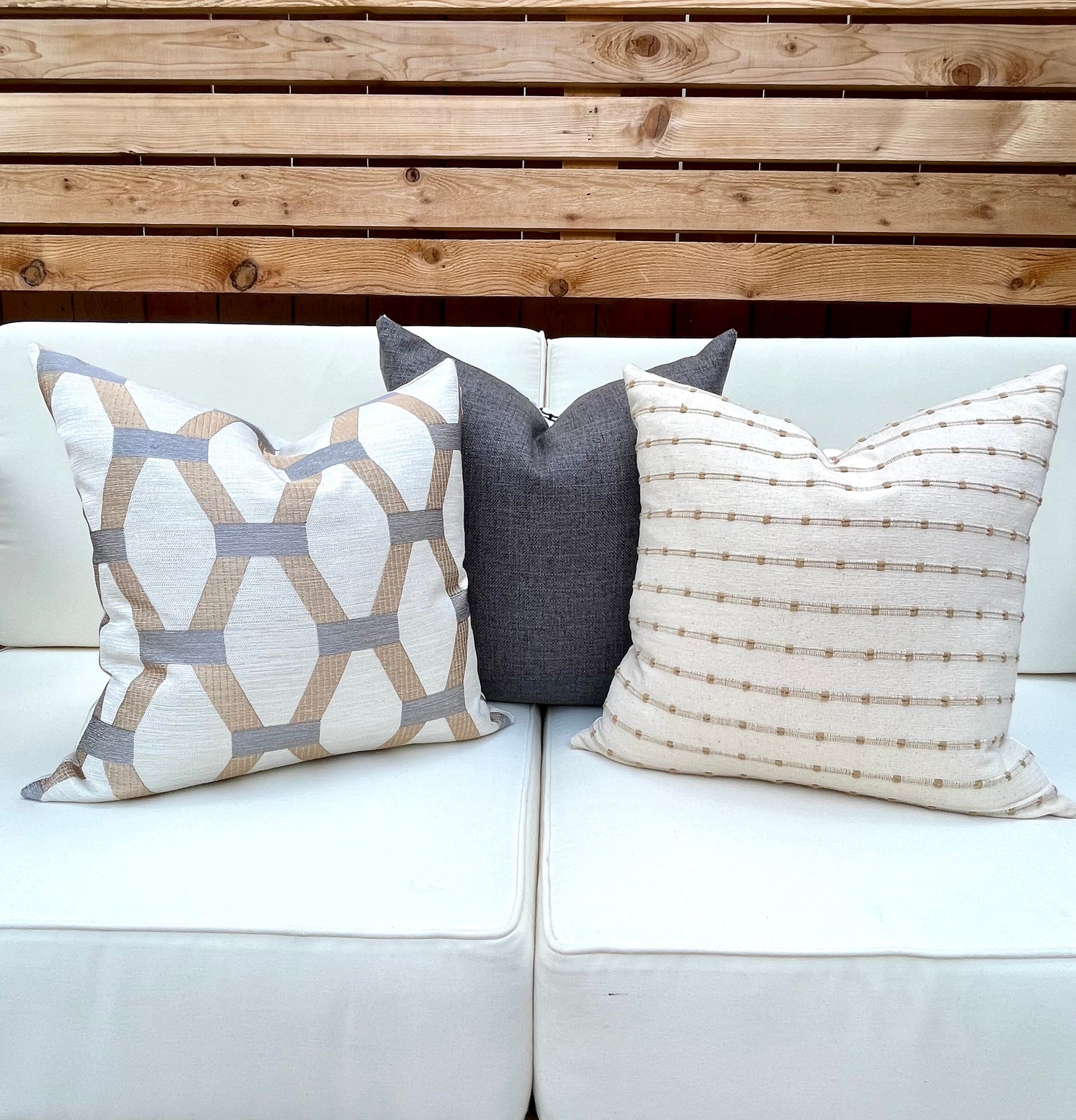 Algarve Gold and Silver Embroidered Hexagon Pillow Cover – view 7