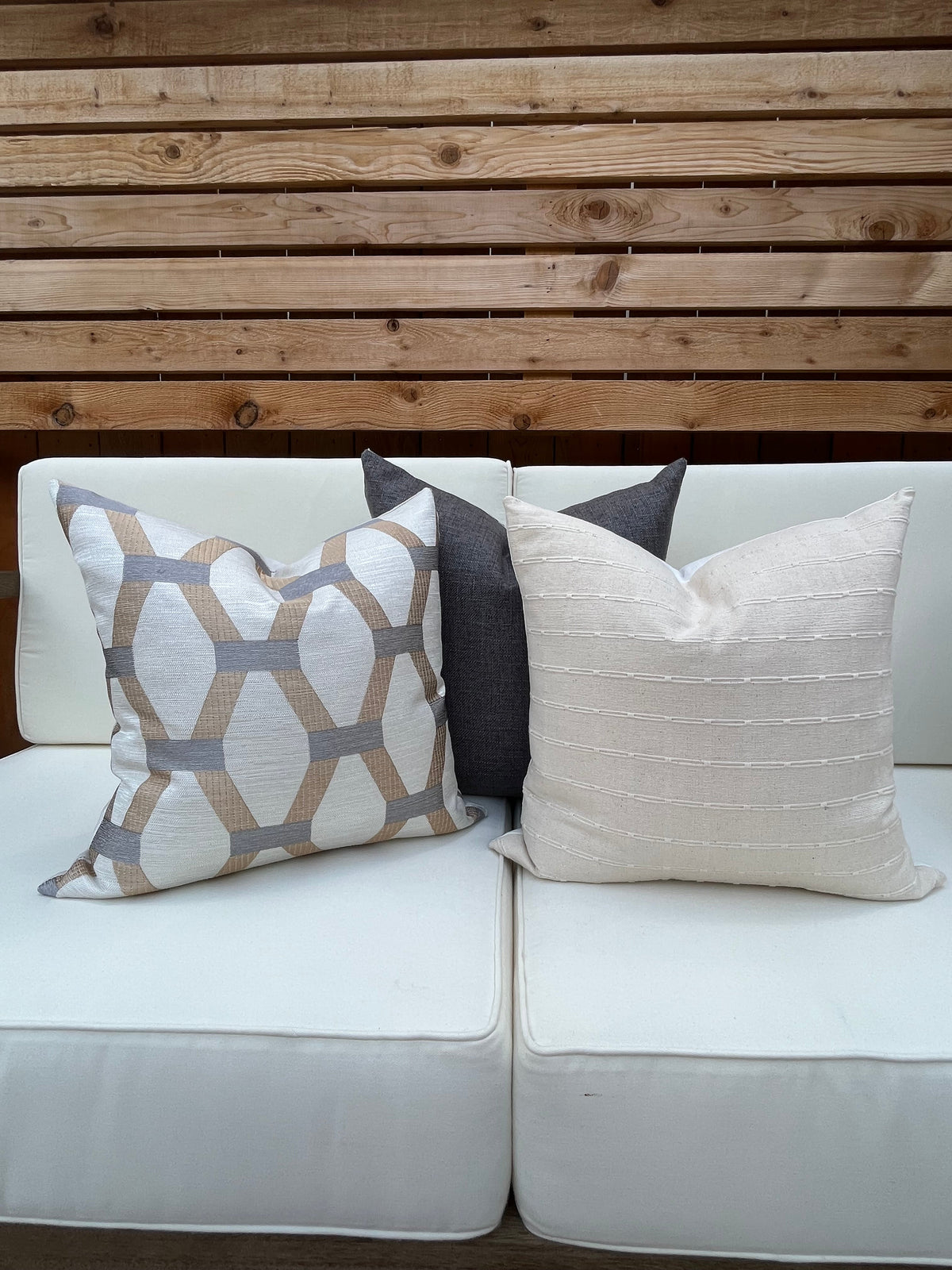 Algarve Gold and Silver Embroidered Hexagon Pillow Cover – view 8