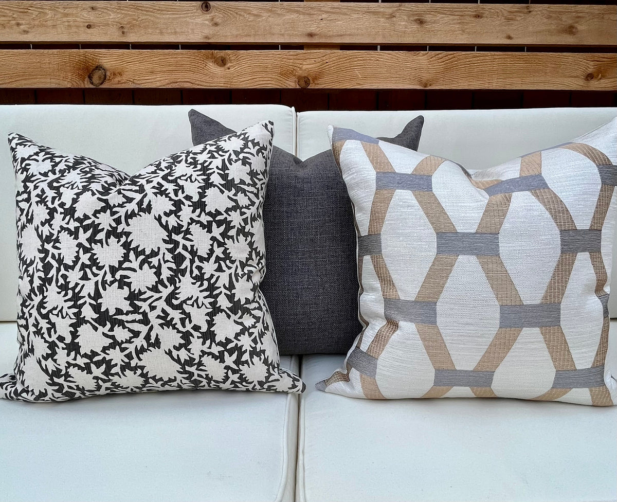 Algarve Gold and Silver Embroidered Hexagon Pillow Cover – view 9
