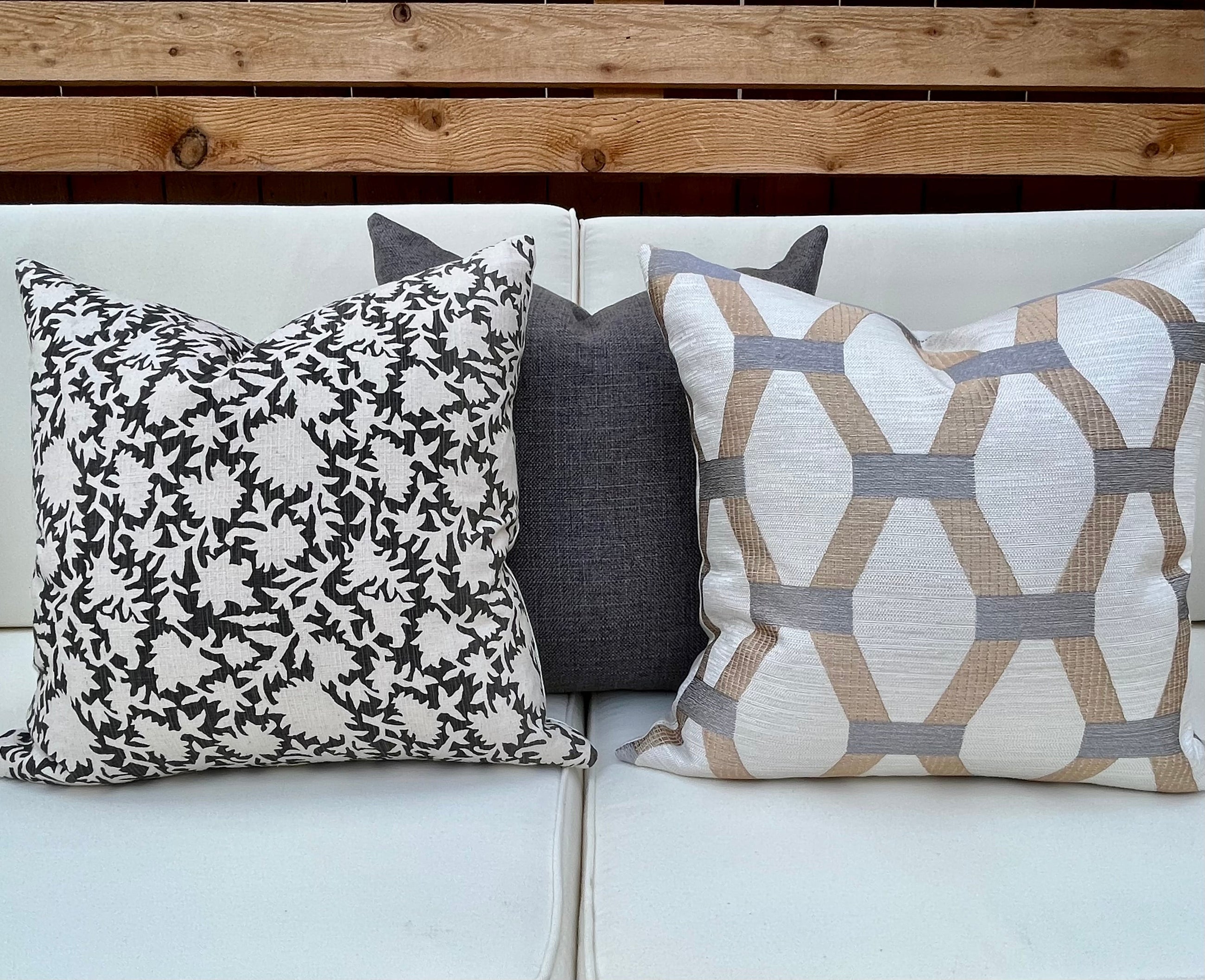 Algarve Gold and Silver Embroidered Hexagon Pillow Cover – view 9