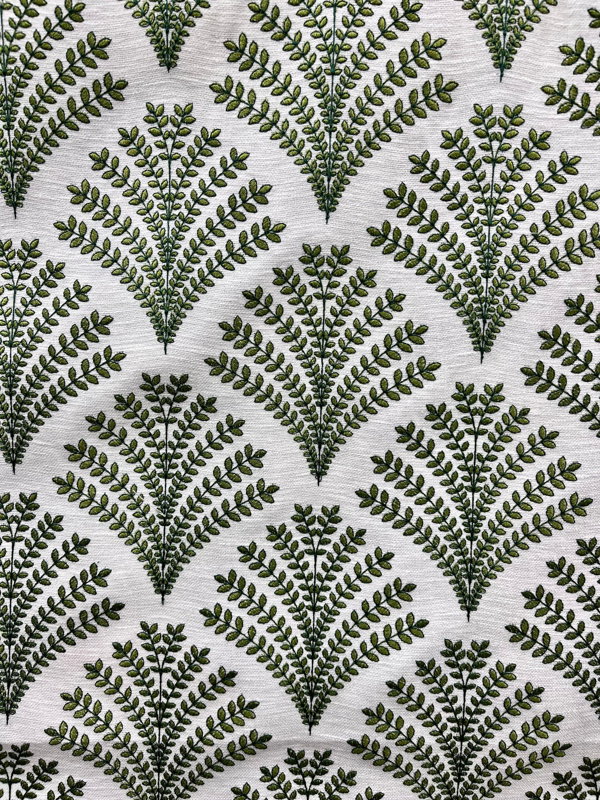 Olivia Green Fern Embroidered Pillow Cover – view 3