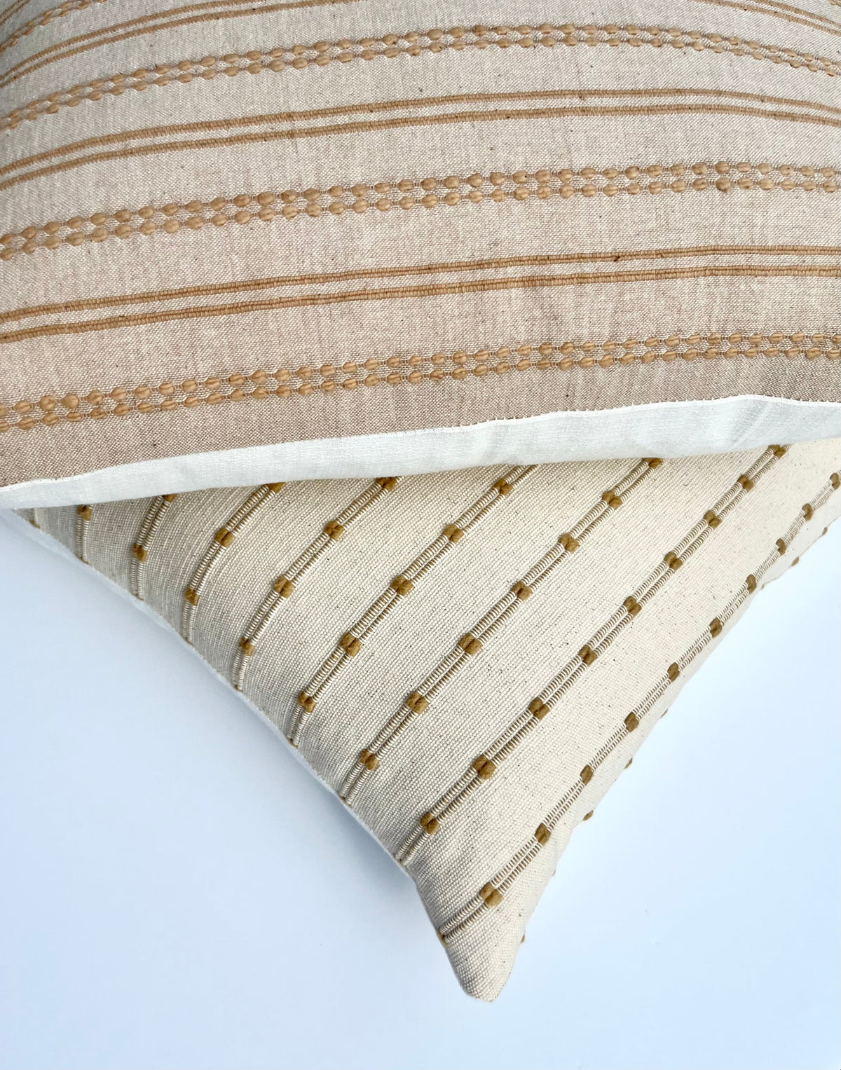 Ann Beige Woven Stripe Pillow Cover – view 6